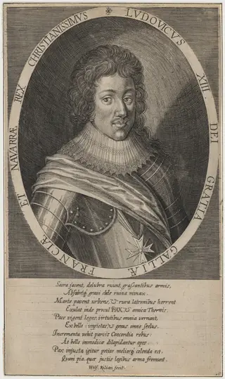 Louis XIII of France, by Wolfgang Philipp Kilian, ink, 1693