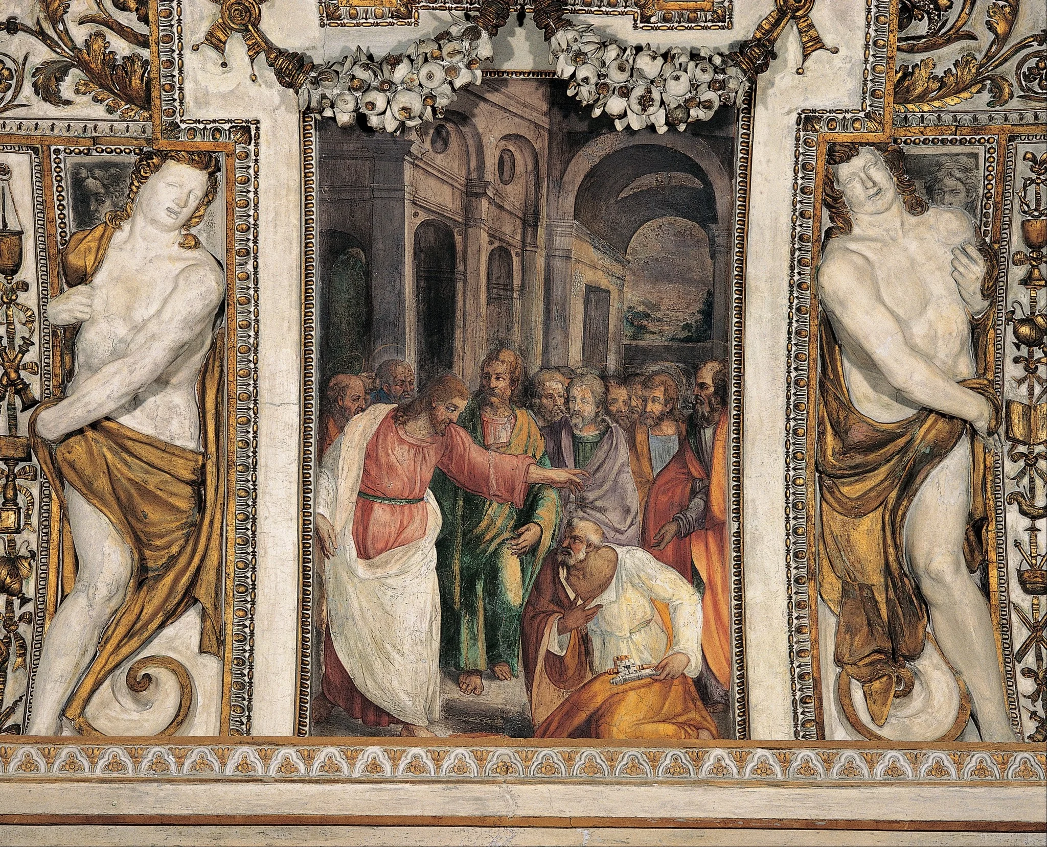 Deliver of the Keys to Saint Peter, detail