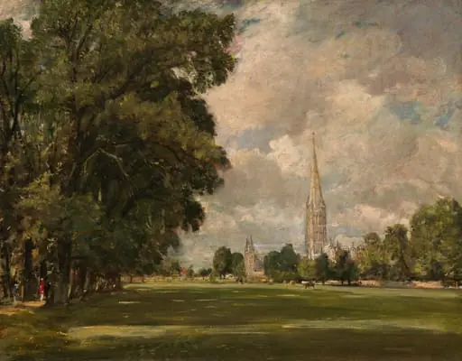 Salisbury Cathedral from Lower Marsh Close, by John Constable, oil, 1820