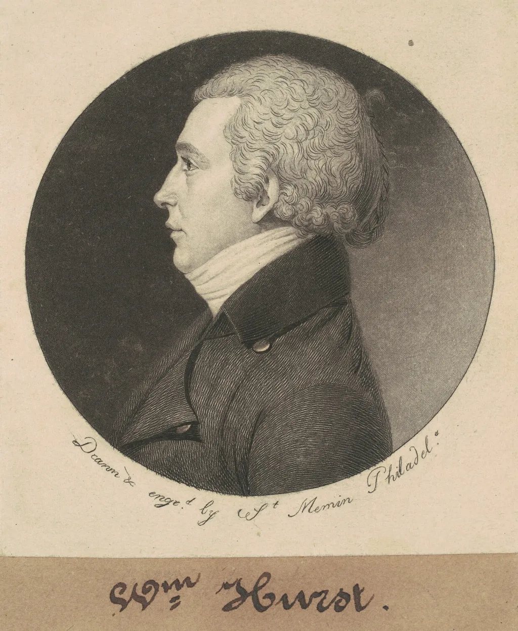Jonathan Harvey Hurst, by Charles B. J. Févret de Saint-Mémin, ink, 1798