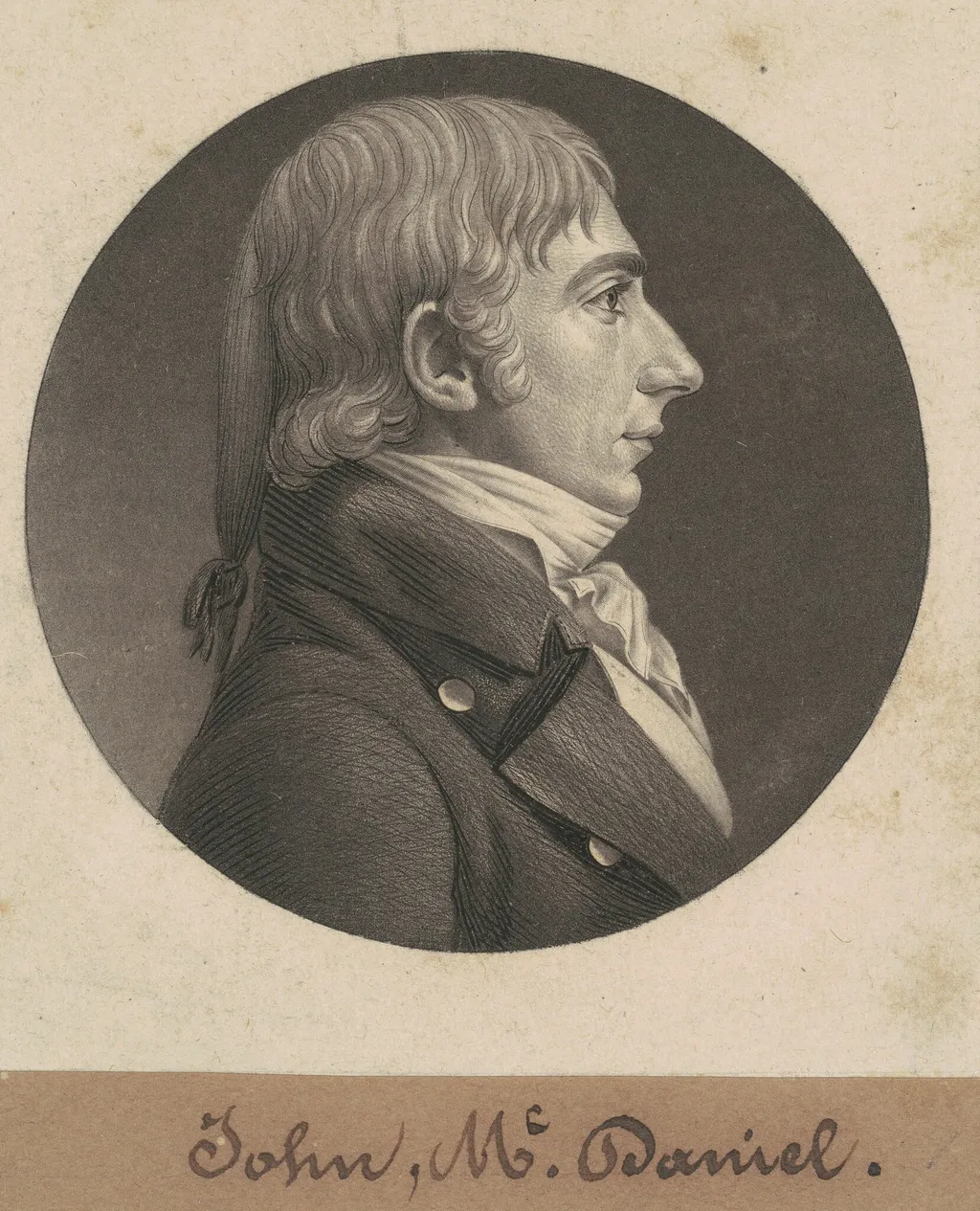 John McDaniel, by Charles B. J. Févret de Saint-Mémin, ink, 1806