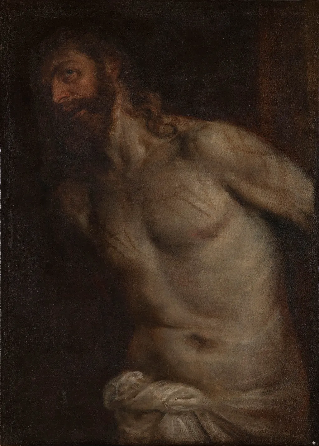 Scourged Christ, by Titian, oil, 1568