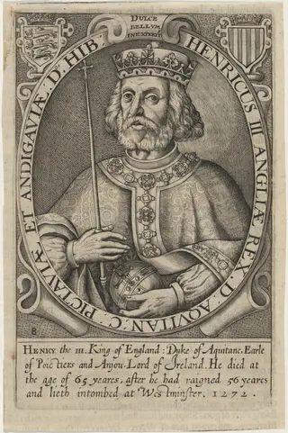 Henry III of England, by Renold Elstrack, ink, 1598