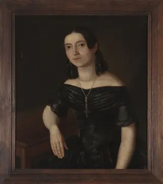 Portrait of a young woman, by Aleksander Stankiewicz, oil, 1841