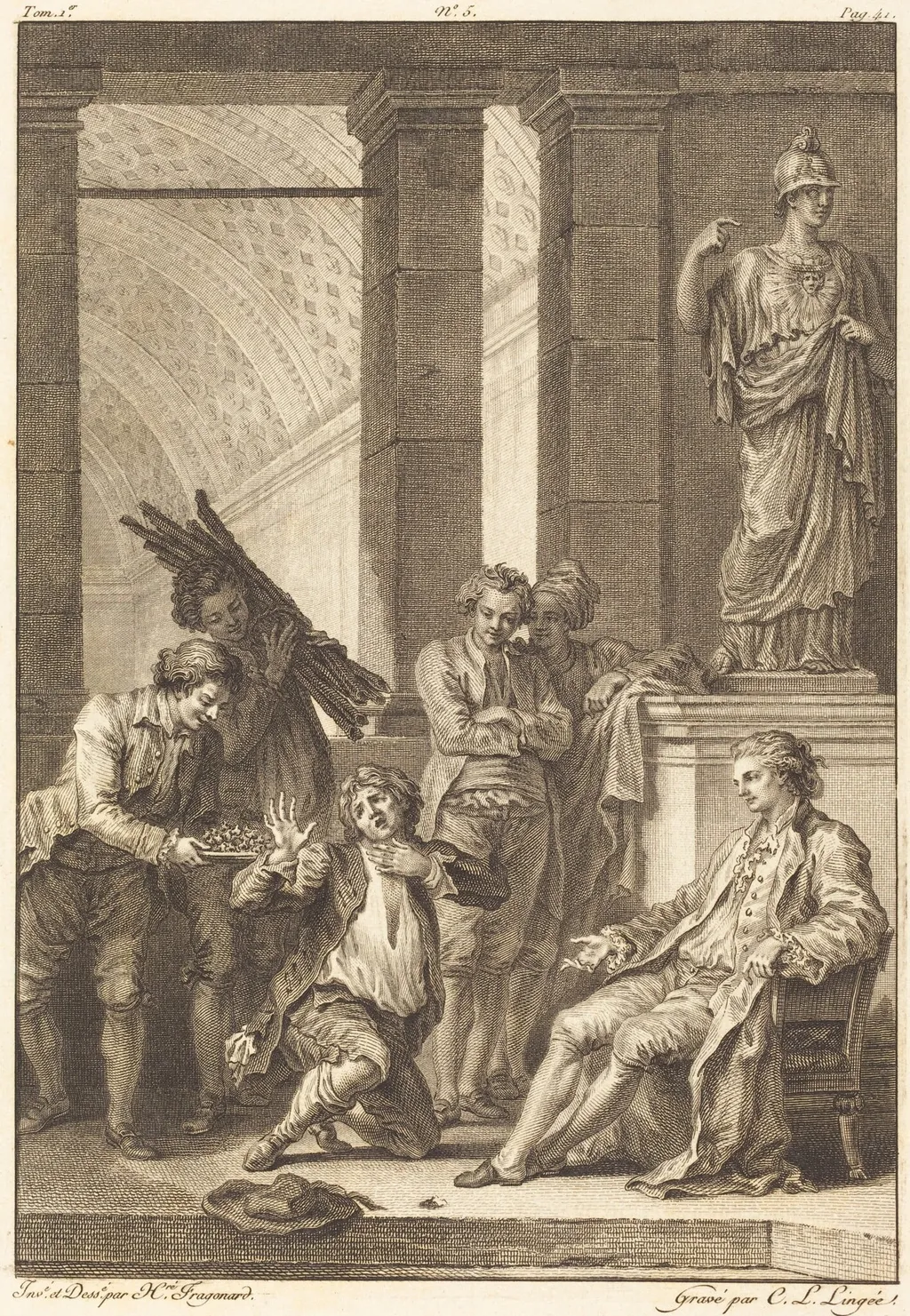 Le paysan, by Charles Louis Lingée, ink, 1784