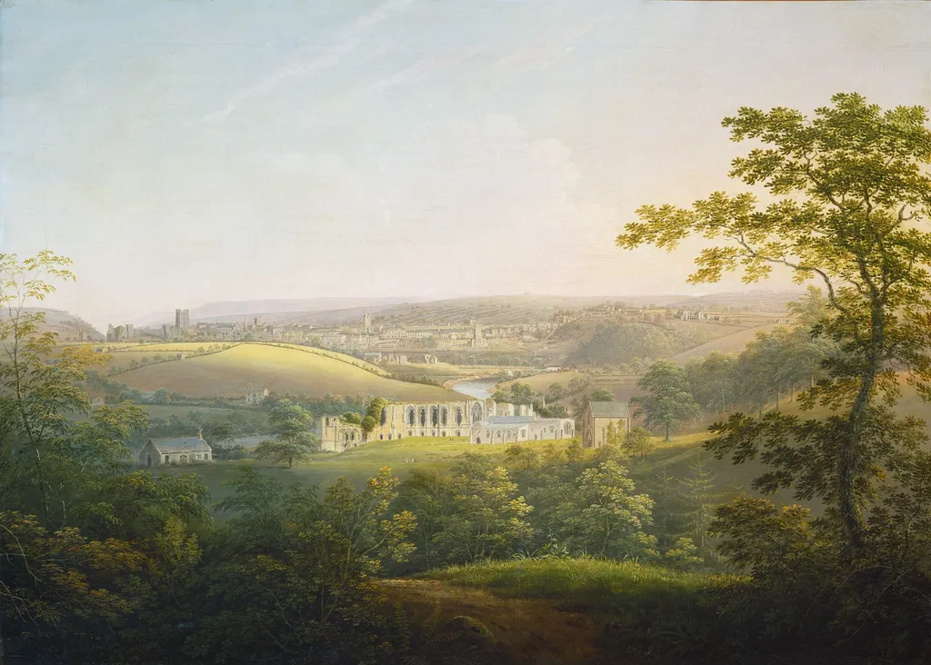 Easby Abbey, near Richmond, by George Cuitt the Younger, oil, 1821