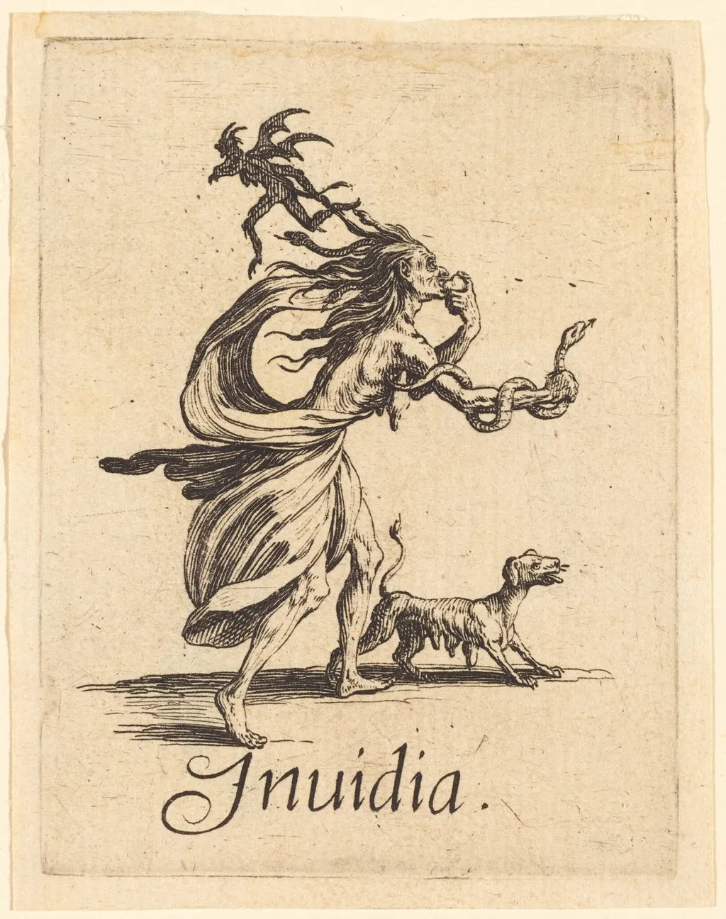 Envy, by Jacques Callot, ink, 1621