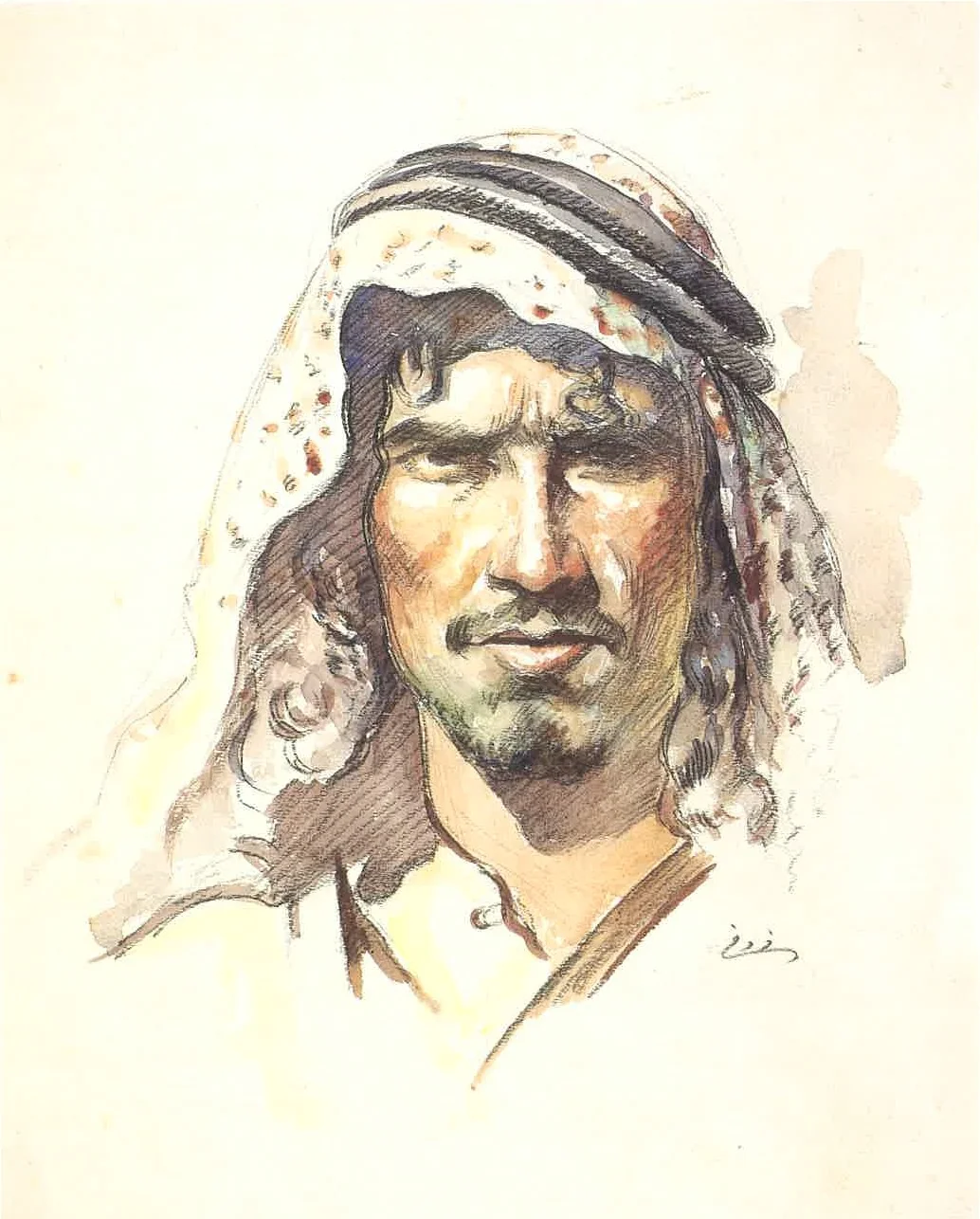 A Bedouin's Portrait, detail