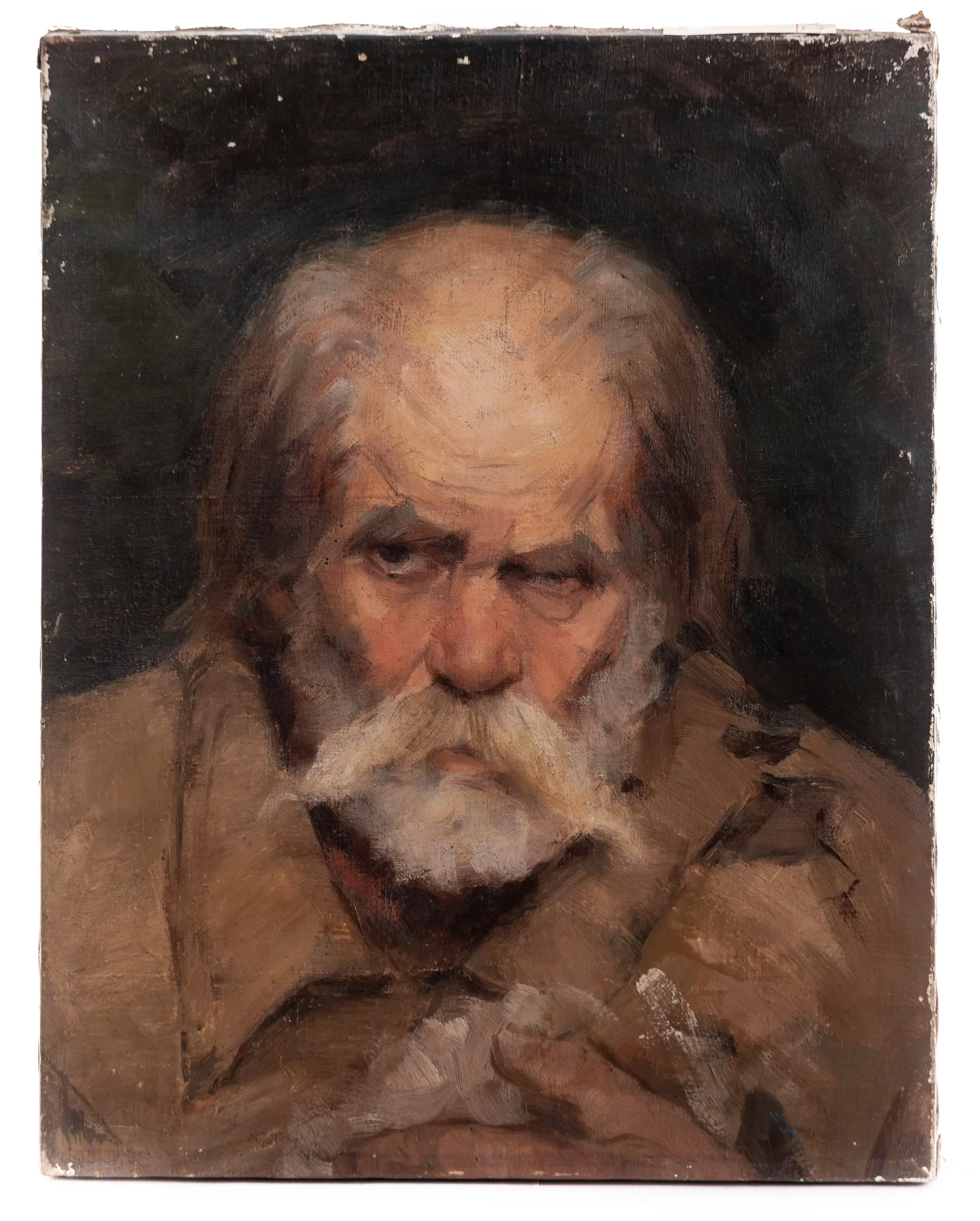 Portret de bătrân (Bătrân lemnar), detail
