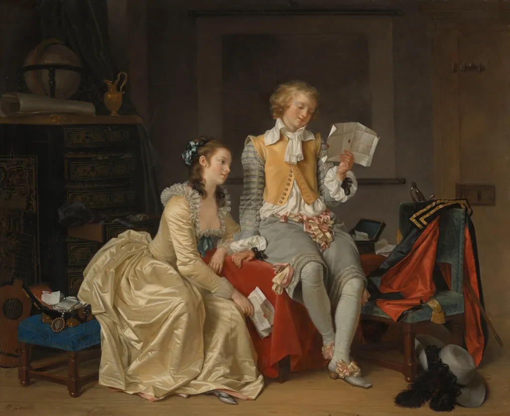 I Reread Them with Pleasure, by Marguerite Gérard, oil, 1788