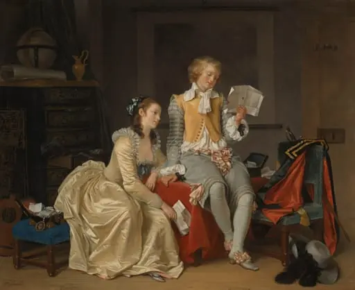 I Reread Them with Pleasure, by Marguerite Gérard, oil, 1788