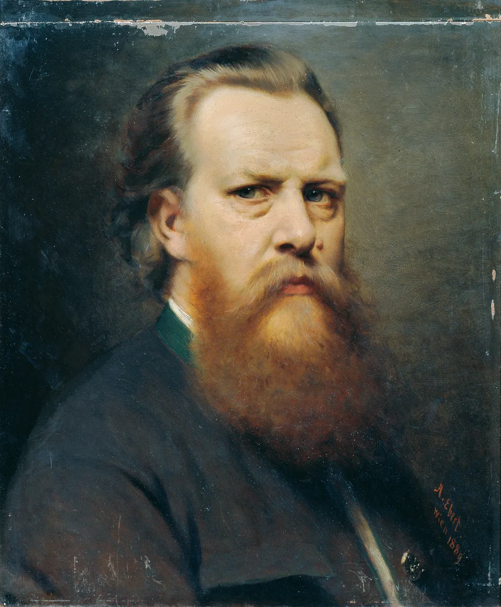 Selbstporträt, by Anton Ebert, oil, 1895