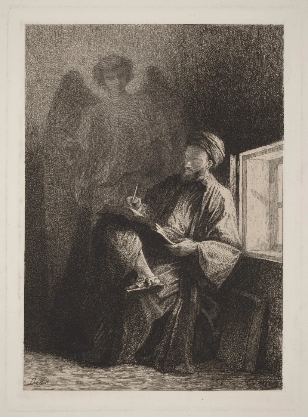 Saint Matthew, by Edmond Hédouin, ink, 1873