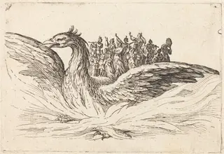 Entry of Monseigneur Henry de Lorraine, Marquis de Moy, under the Name of Pirandre, by Jacques Callot, ink, 1627
