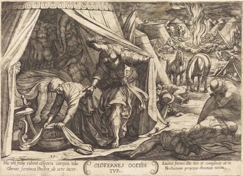 Judith and Holofernes, by Antonio Tempesta, ink, 1613