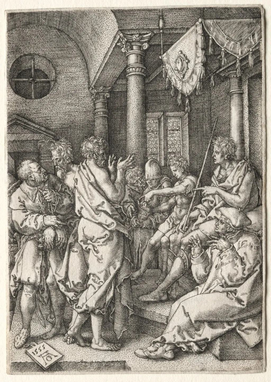 The Story of Susanna: Daniel Cross-Examining the Elders, by Heinrich Aldegrever, 1504