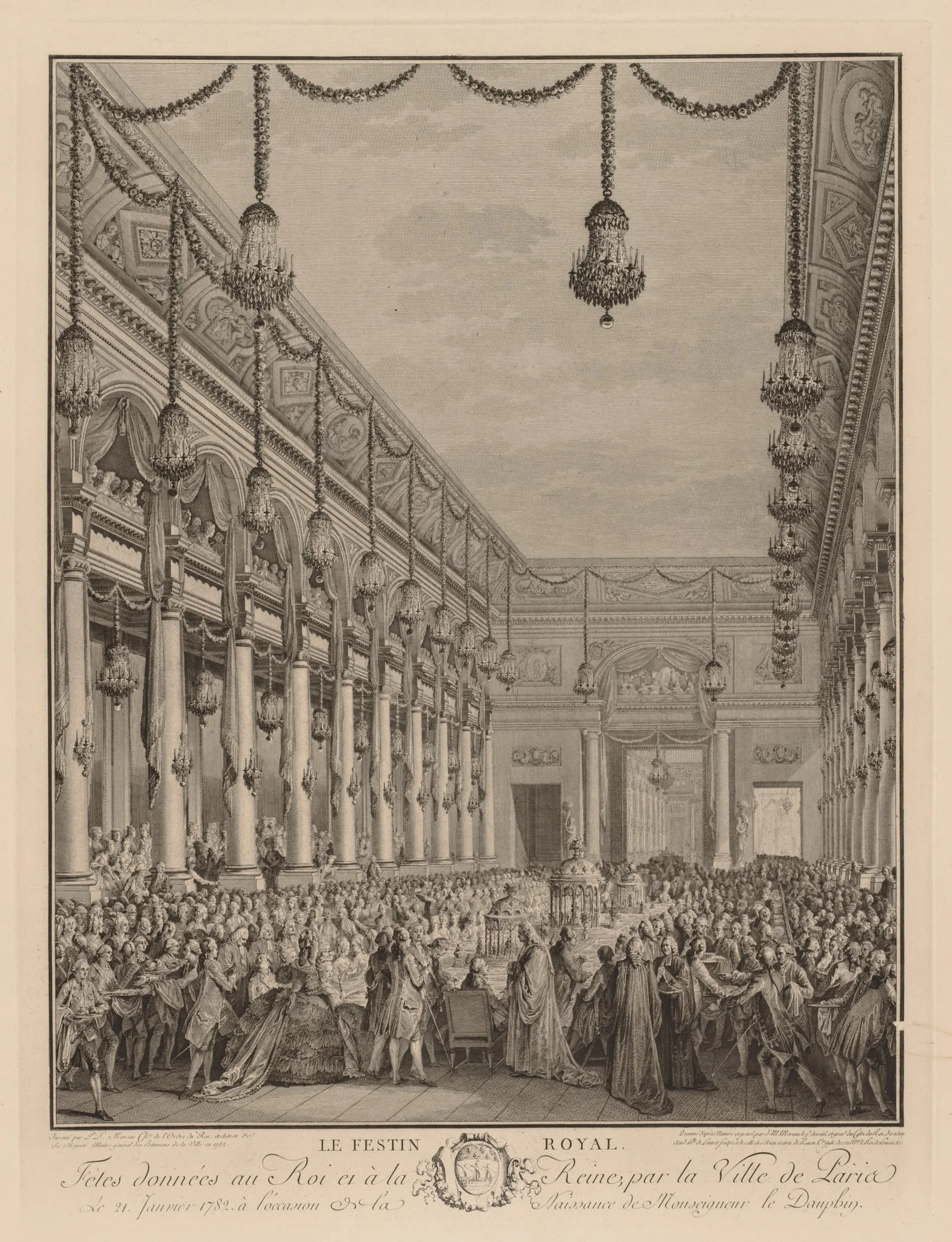 Royal Feast at the Hôtel de Ville, January 21, 1782, detail