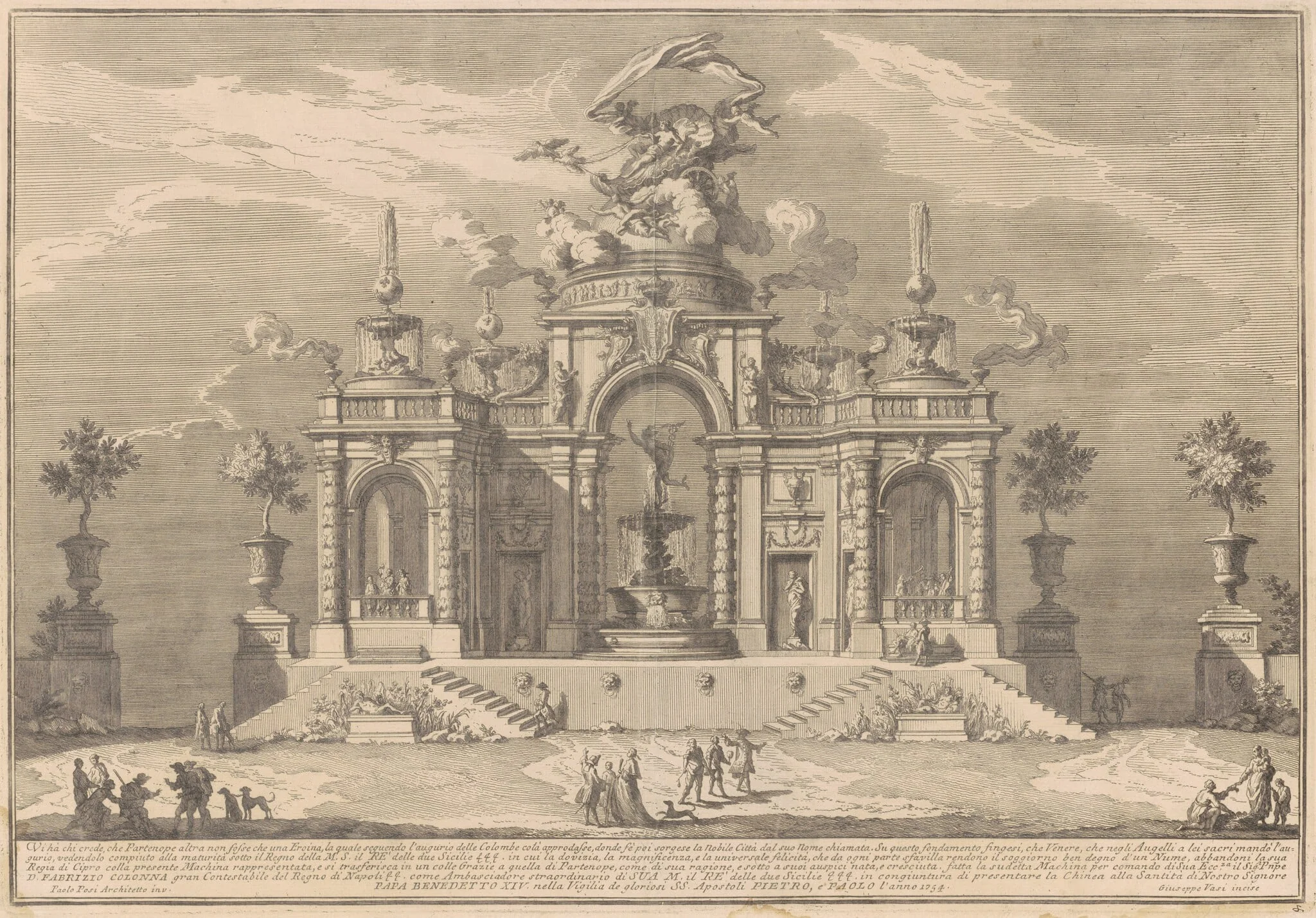 The Prima Macchina for the Chinea of 1754: The Palace of Venus in Cyprus, detail