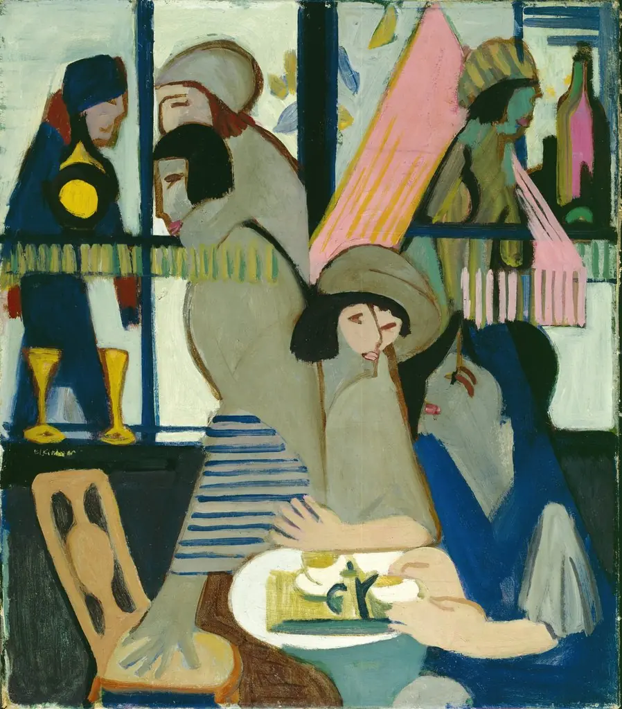Cafe, by Ernst Ludwig Kirchner, oil, 1928