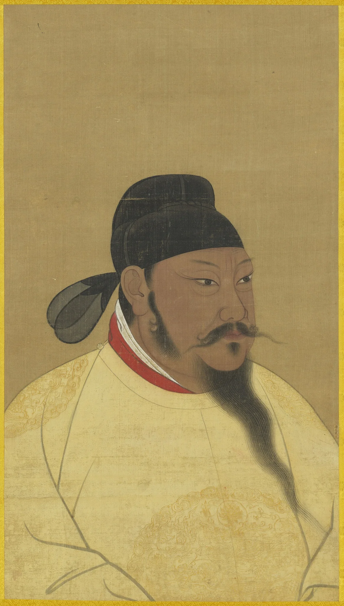 唐太宗半身像, detail