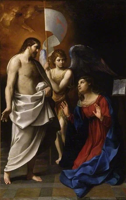 Christ appearing to the Virgin, detail