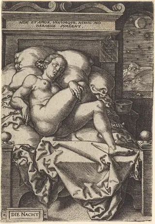 The Night, by Heinrich Aldegrever, ink, 1553