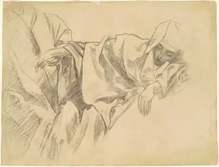 Study of the Crucifixion for "Fifteen Mysteries of the Rosary", by John Singer Sargent, charcoal, 1910