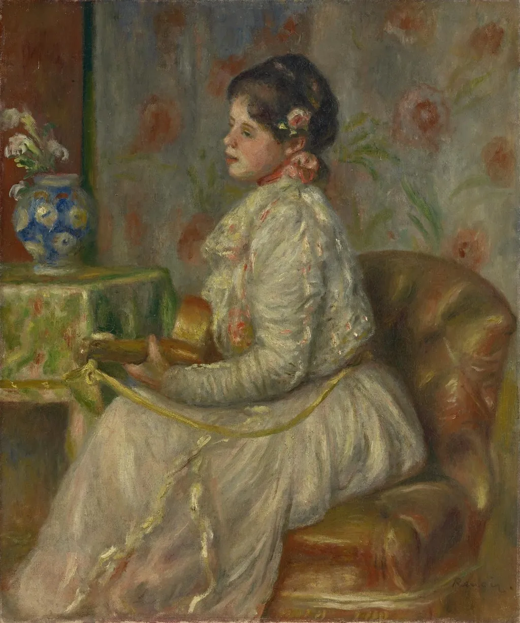 The guitar player, by Auguste Renoir, oil, 1890