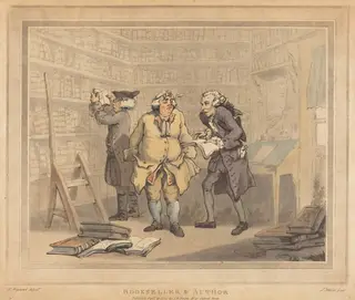 Bookseller and Author, by Thomas Rowlandson, ink, 1784