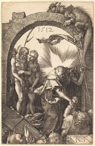 Christ in Limbo, by Albrecht Dürer, ink, 1512