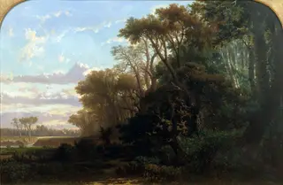 Landscape with Woods, by Lluís Rigalt, oil, 1866