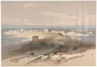 Sur or Tsor, Ancient Tyre from the Isthmus, by David Roberts, 1839