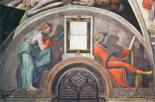 Nahshon, by Michelangelo, fresco, 1511