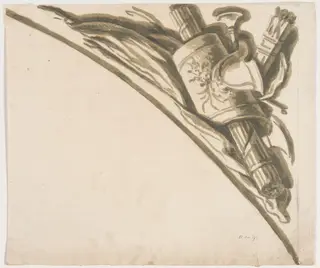 Design for an illusionistic panel in the Great Hall at Blenheim Palace, by James Thornhill, 1716