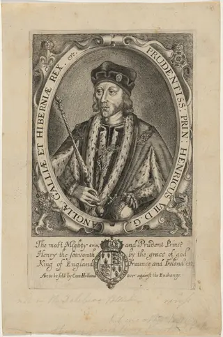Henry VII of England, by Renold Elstrack, ink, 1618
