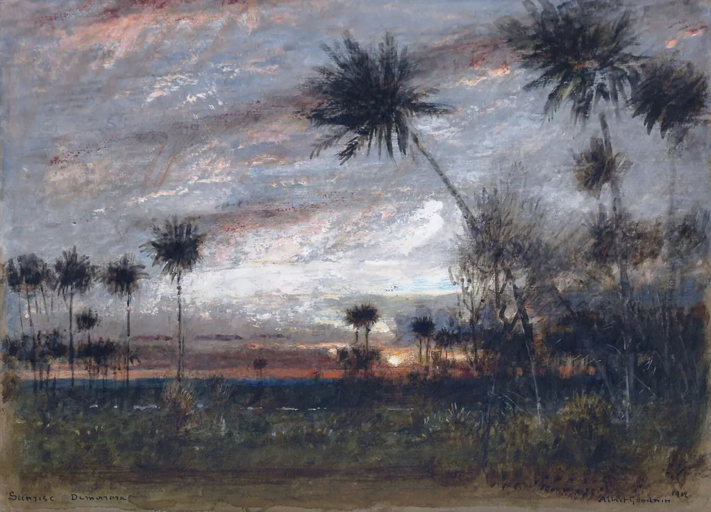Sunrise, Demerara, by Albert Goodwin, watercolor, 1912