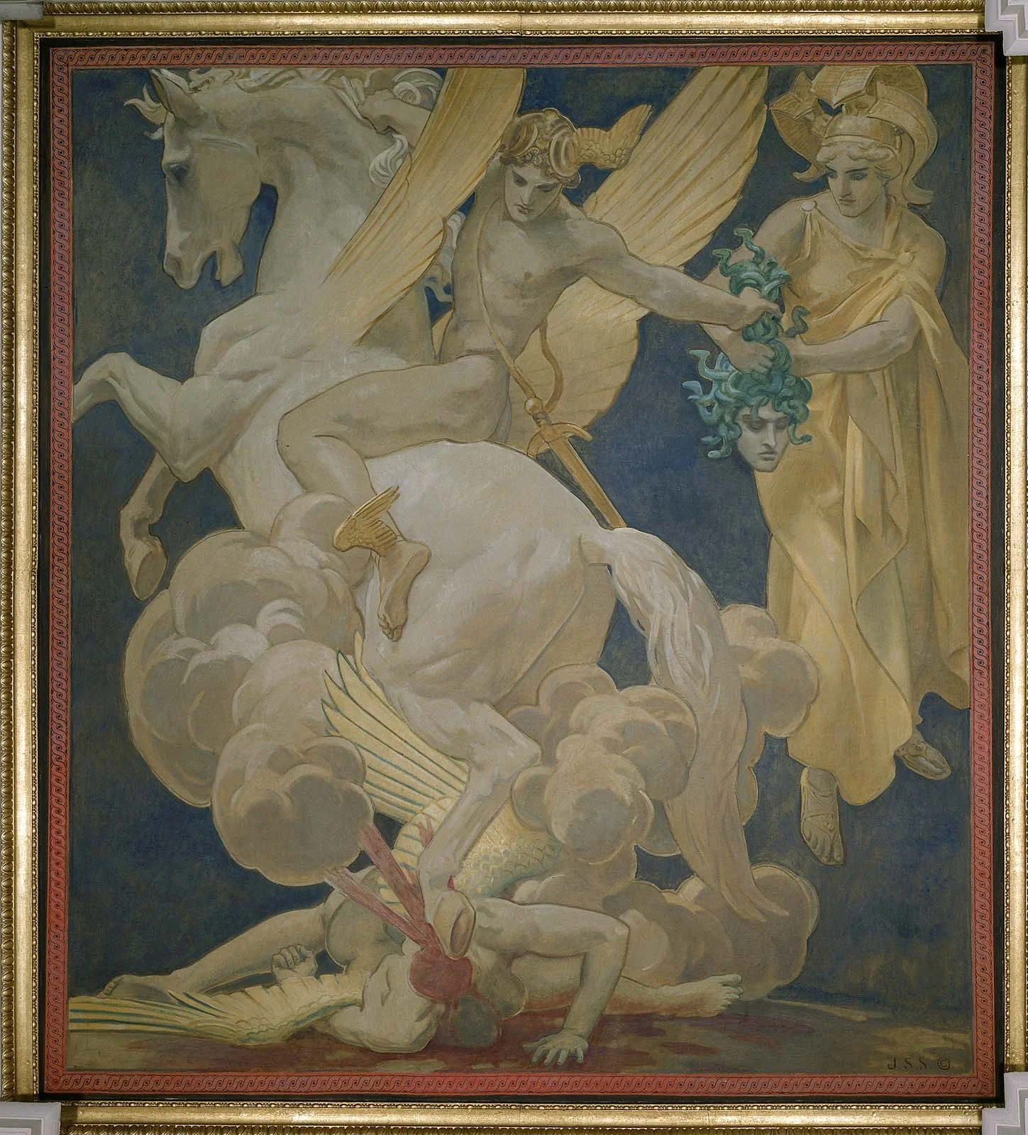 Perseus on Pegasus Slaying Medusa, detail