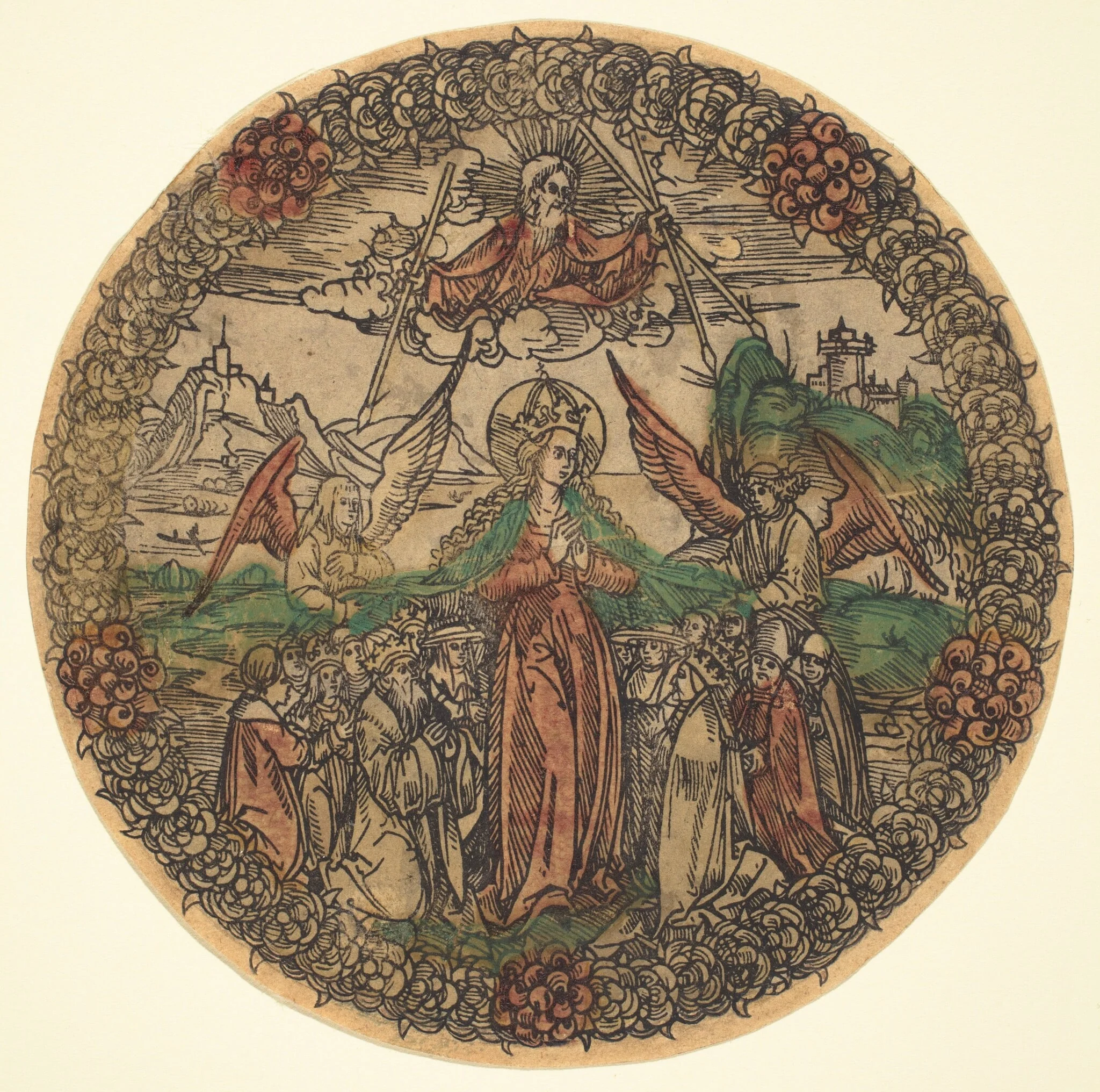 Madonna in a Wreath of Roses, detail