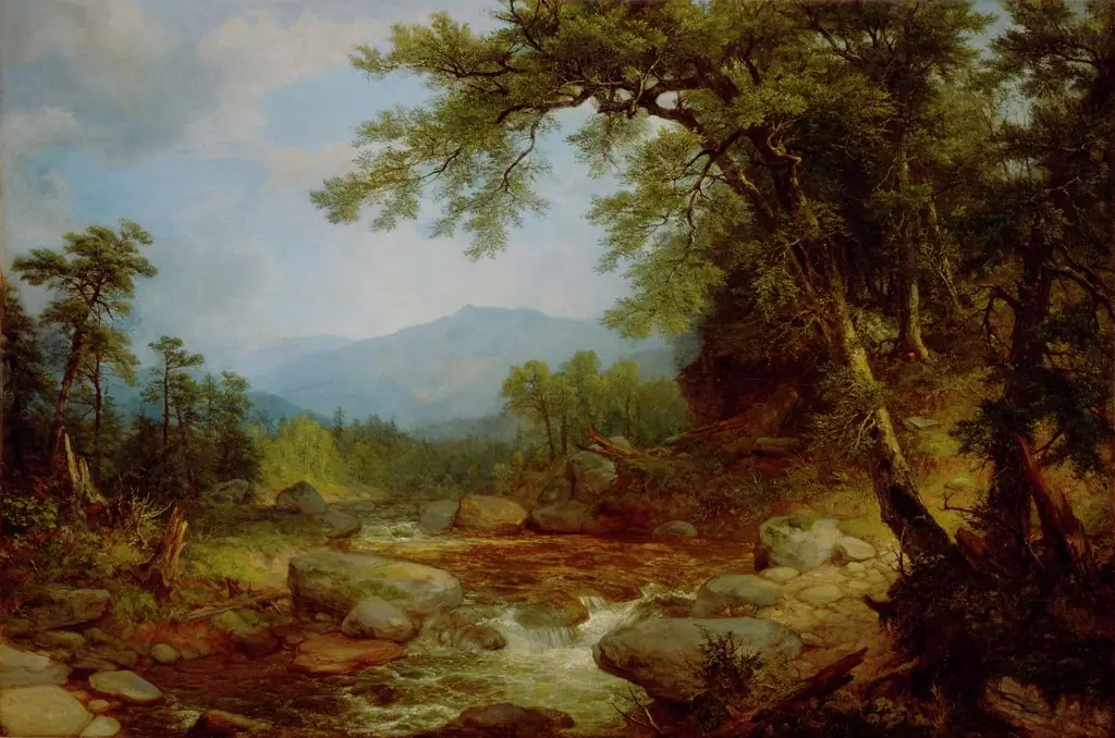Monument Mountain, Berkshires, by Asher Brown Durand, oil, 1850