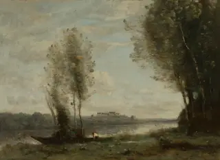 Landscape, by Jean Baptiste Camille Corot, oil, 1872