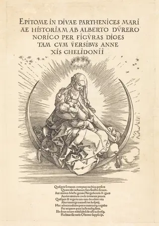 The Madonna on the Crescent, by Albrecht Dürer, ink, 1510