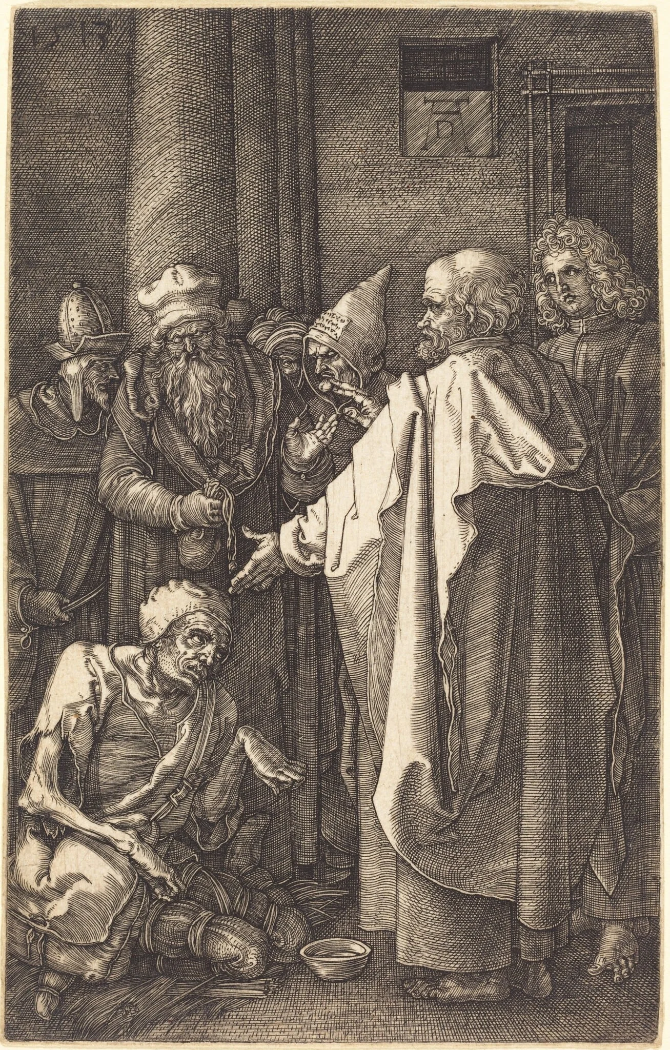 Saint Peter and Saint John Healing a Cripple at the Gate of the Temple, detail
