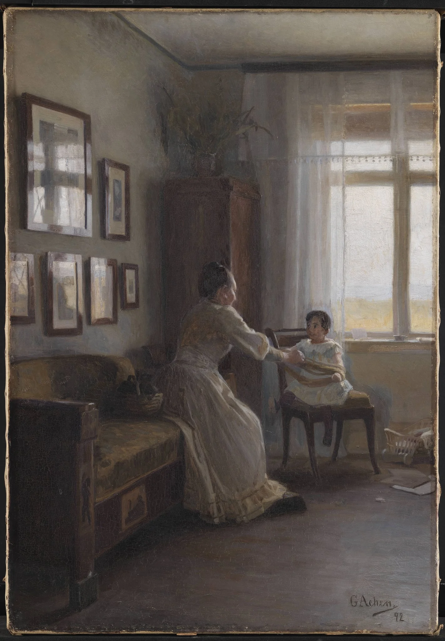 Interior with the Artist's Wife and Child, detail