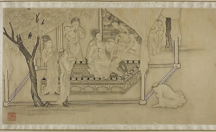 Drinking and Dancing Before the Tribal Chief, detail