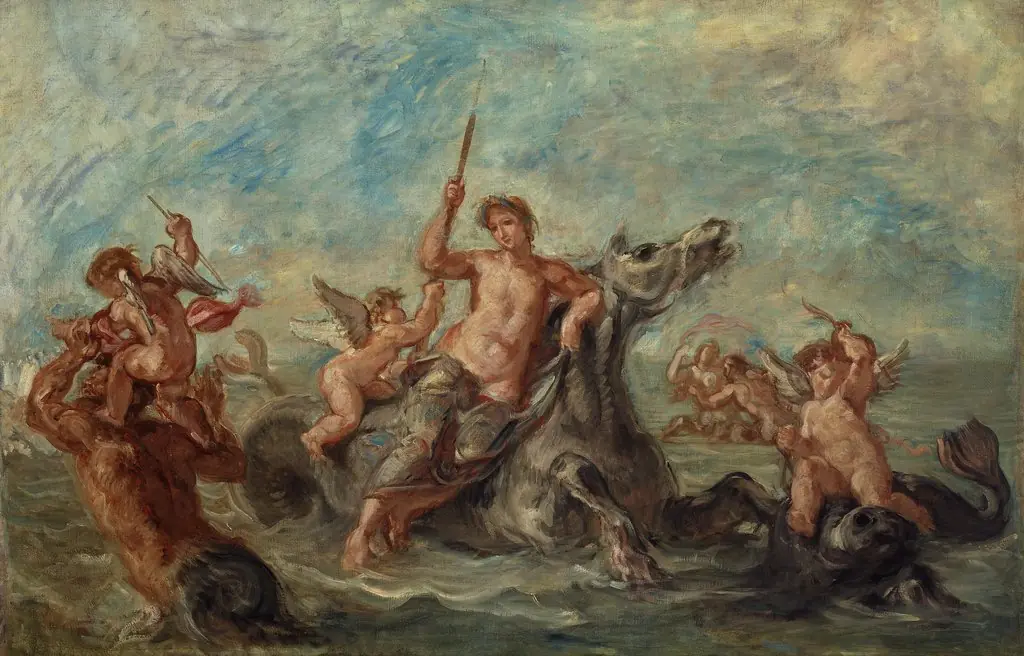 The Triumph of Amphitrite, by Eugène Delacroix, oil, 1861