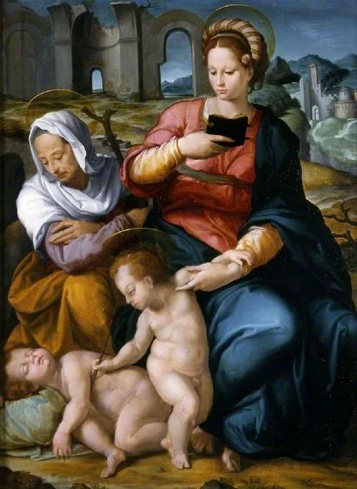 The Virgin and Child with St Elizabeth and the infant Baptist, detail