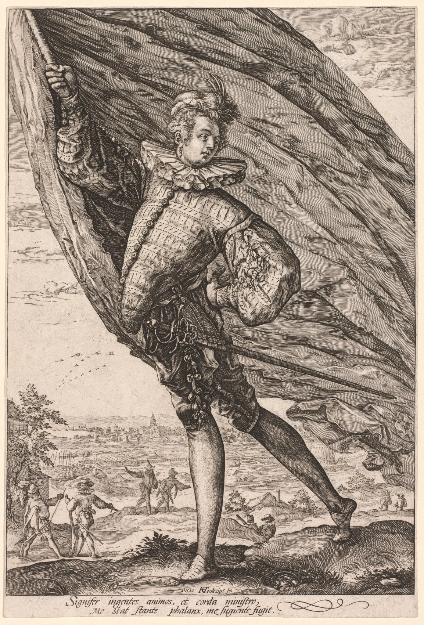 The Standard Bearer, Turned to Left, detail