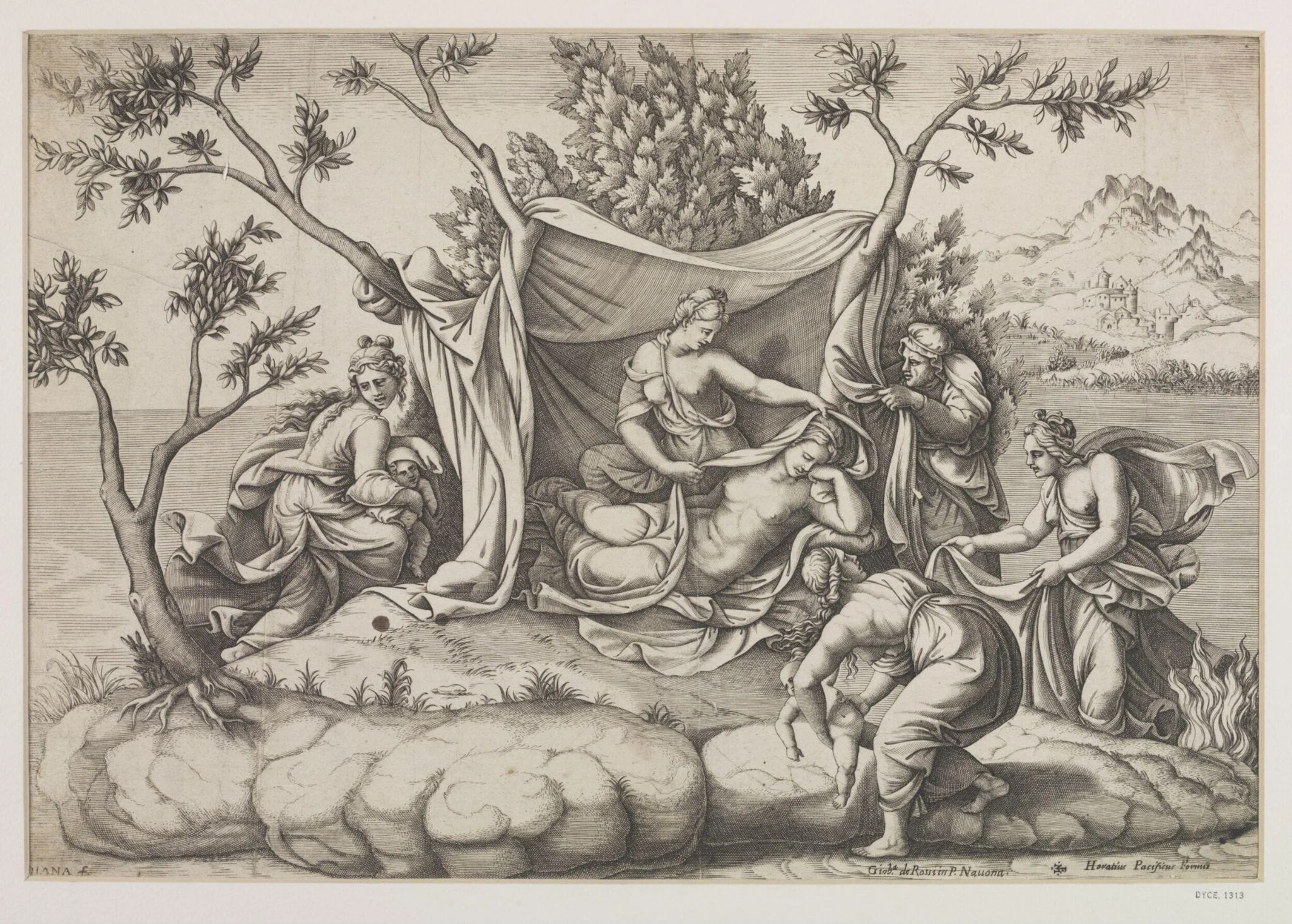 Birth of Diana and Apollo, detail