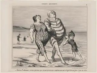 Madame Prudhomme..., by Honoré Daumier, ink, 1854