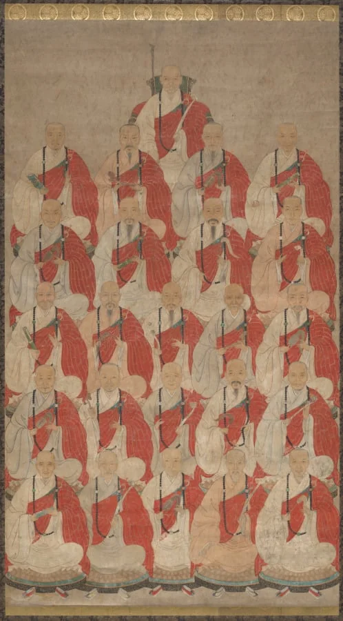 Lineage Portrait of Buddhist Monks, detail